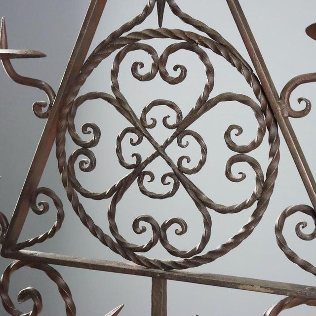 Wrought Iron 7-Flame Torchlight For Sale - Image 5 of 9