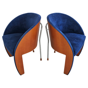 Set of Postmodern Club or Side Chairs attributed to Ligne Roset, France, 1980s