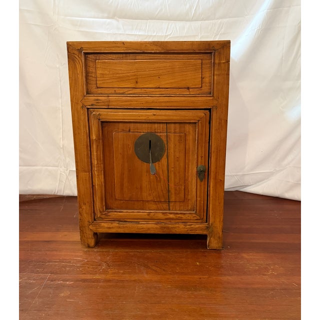 Almond Antique Chinese Elm Ventilated Food Safe Cabinet C. 1900-1930 For Sale - Image 8 of 16