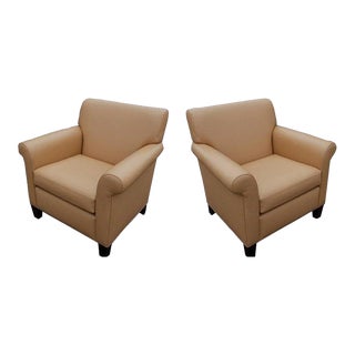 Pair Martin Brattrud Leather Collection Lounge Chairs For Sale