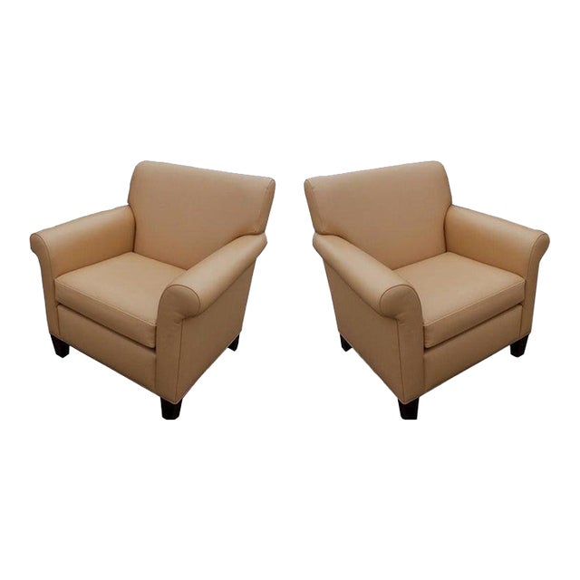 Pair Martin Brattrud Leather Collection Lounge Chairs For Sale