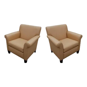 Pair Martin Brattrud Leather Collection Lounge Chairs
