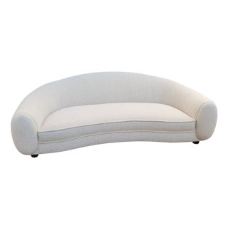 Polar Bear Style Sofa in White Bouclé Fabric For Sale