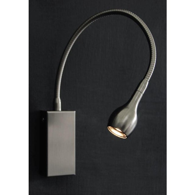 Flex & drop led wall light in satin nickel by aggiolight. Dimensions: w 5 x d 3 x h 45 cm. Materials: satin nickel. The...