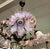 Copper Venetian Italian Metal and Blown Glass Floral Chandelier For Sale - Image 8 of 15