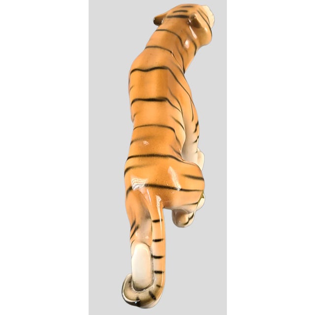 Vintage 1980s Porcelain Tiger Figurine Royal Dux Fully Marked For Sale - Image 4 of 8