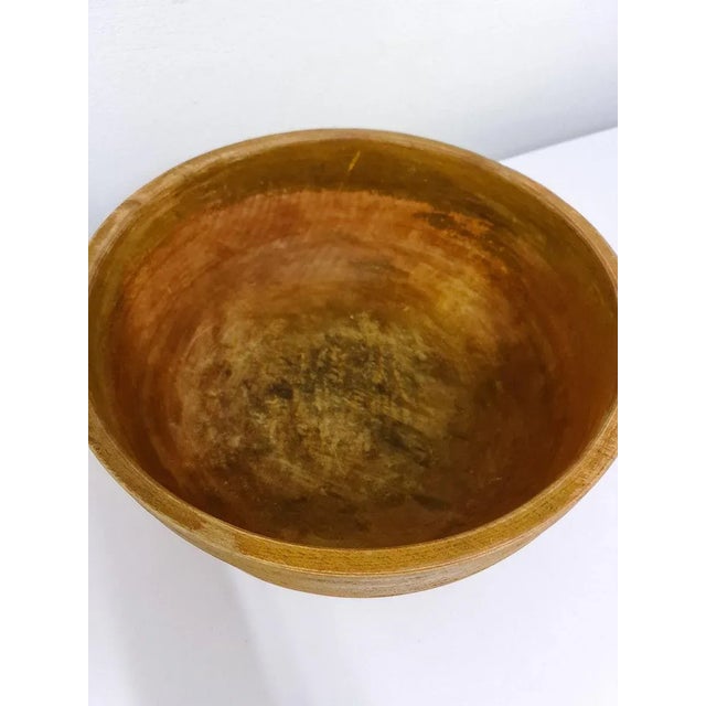 Wood Large 19th Century Swedish Folk Art Farmers Bowl Painted in Wood For Sale - Image 7 of 10
