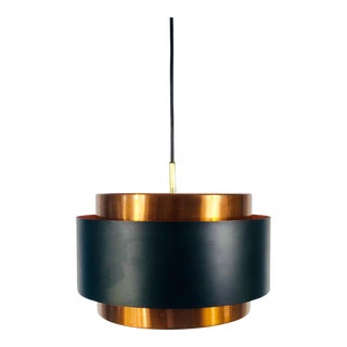 1960s Copper and Black Metal Pendant Lamp by Jo Hammerborg for Fog & Morup For Sale