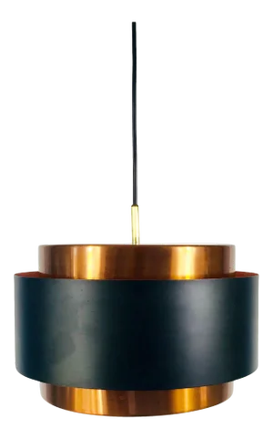 1960s Copper and Black Metal Pendant Lamp by Jo Hammerborg for Fog & Morup