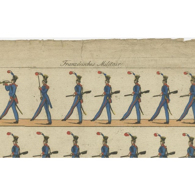 French Infantry Drill Line Soldiers and National Guard, 1800, Paper For Sale - Image 5 of 9