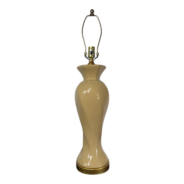 1970s Postmodern Wildwood Porcelain Swirl Statement Lamp For Sale