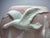 Glass Stunning Phoenix Glass Flying Geese Cameo Vase Raised Relief Geese Flying White Pink Art Deco For Sale - Image 7 of 9