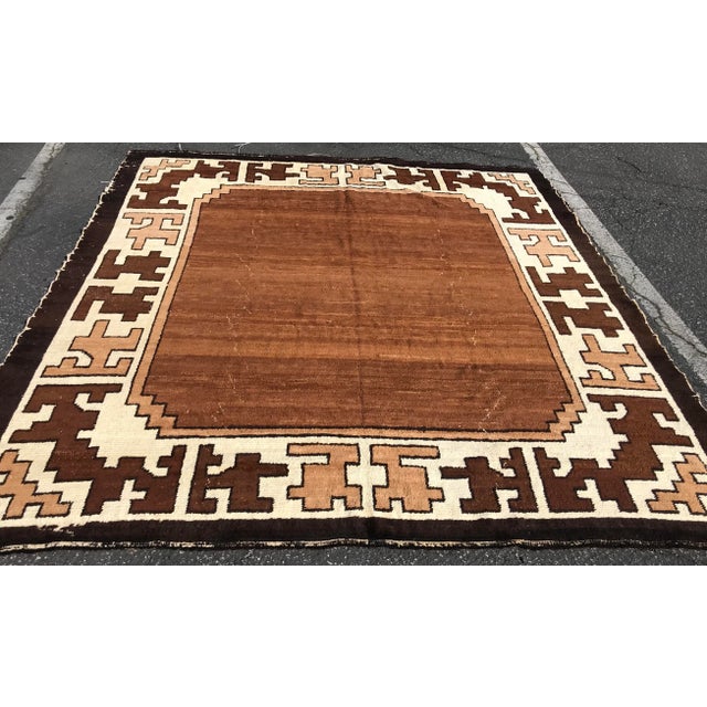 1900 - 1909 An Awesome Primitive,decorative, Vintage Design Magnolia Rug For Sale - Image 5 of 13