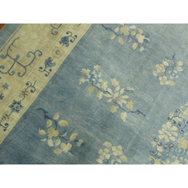 Light Blue Cream Oversize Antique Chinese 10'' - 12' x 17'10" For Sale - Image 9 of 11