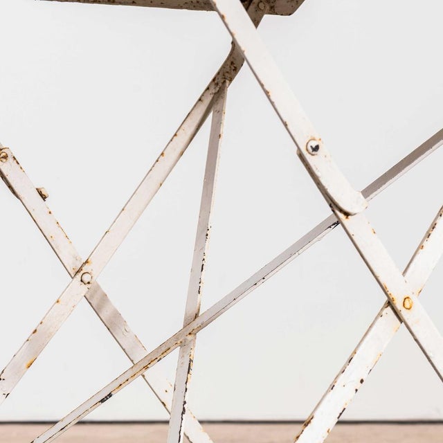 Vintage French White Rectangular Metal Folding Dining Table, 1950s For Sale - Image 4 of 10