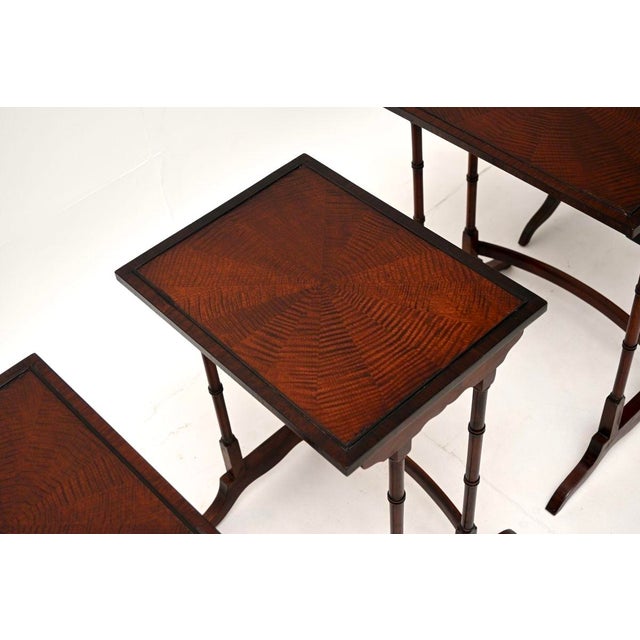 Brown Antique Edwardian Nesting Tables, 1900, Set of 4 For Sale - Image 8 of 11