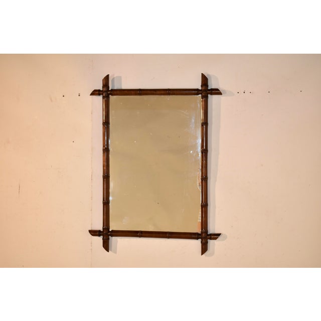 French Country Faux Bamboo Mirror From France, Circa 1900 For Sale - Image 3 of 11