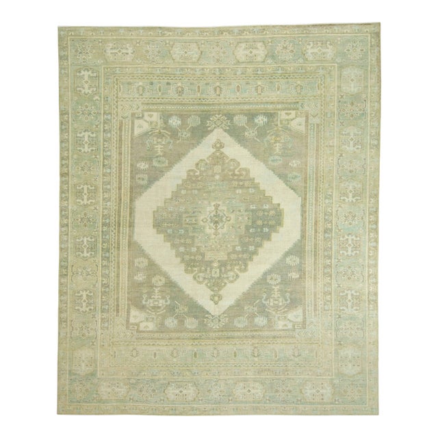 Turkish Oushak Antique Look Rug 12'4" x 14'10" #18010 For Sale