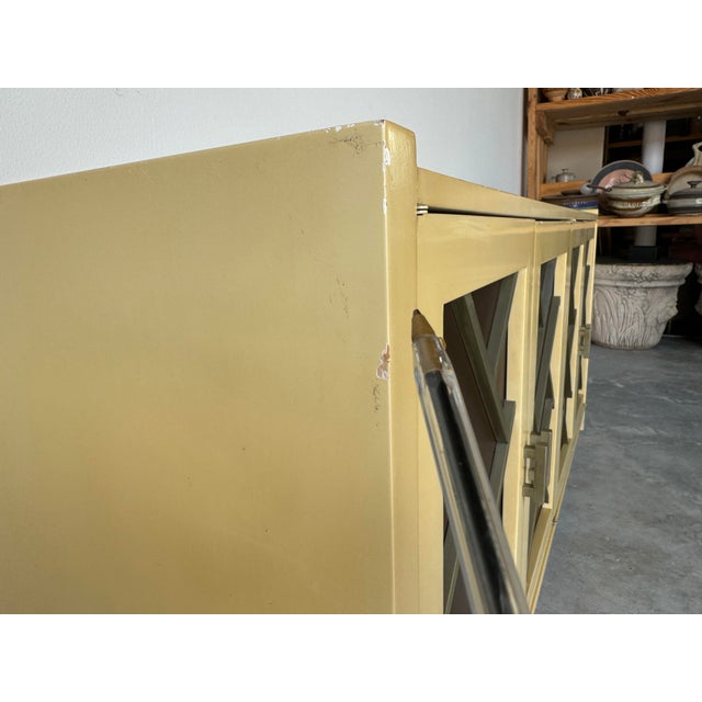 Hollywood Regency Four - Doors With Geometric Design Credenza For Sale - Image 11 of 12