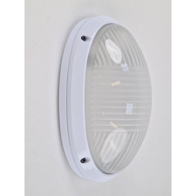 Vintage White Outdoor Wall Lamp in Metal and Glass by Simes, 1980s For Sale - Image 14 of 14