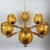Gold Mid-Century Wood and Glass Chandelier, 1970s For Sale - Image 8 of 11