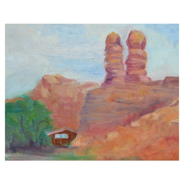 Wonderful desert landscape of Sedona Red Rocks by Monterey area painter Jack Lynn (American, 20th century). Unframed....