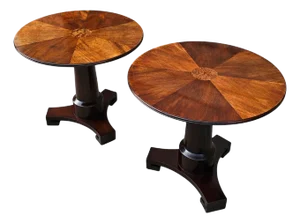 Pair of Vintage Baker Furniture Biedermeier Style Side Tables