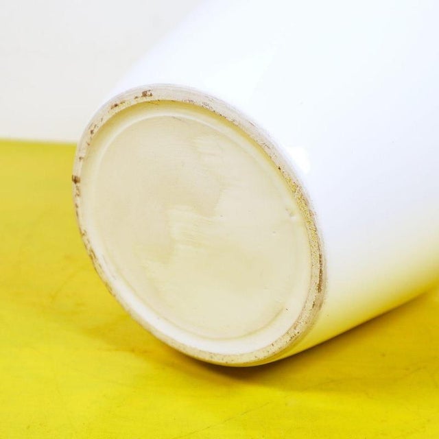 Ceramic White Glazed Terracotta Vase For Sale - Image 7 of 9