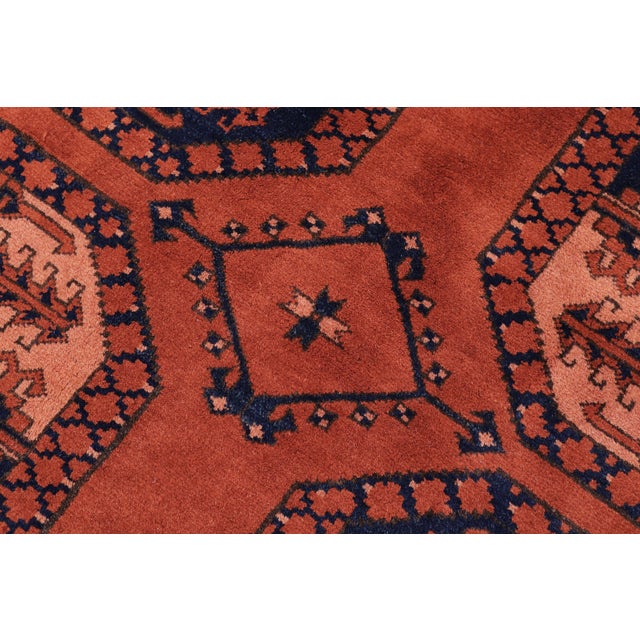Tribal Kargahi Rust/Blue Wool Rug - 6'11'' X 10'2'' For Sale - Image 4 of 9