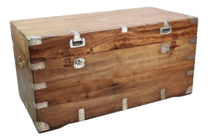 Large Antique 19th Century Camphor Wood Trunk, Hong Kong, 1890s