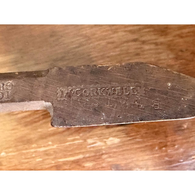 19th Century English Beech Molding Plane With Original Wedge and Historic Owners Stamps For Sale - Image 4 of 6