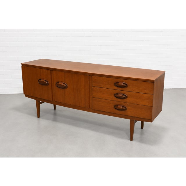 Rare Mid Century Modern Danish Teak Credenza / Media Stand, C. 1960's For Sale - Image 13 of 16
