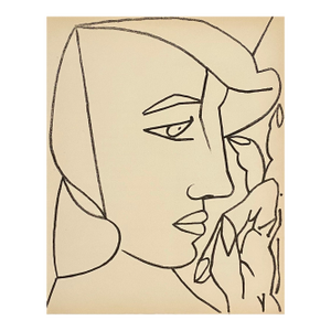 Françoise Gilot Portrait Woman Original French Mourlot Modernist Lithograph 1951 Francoise Gilot 1951