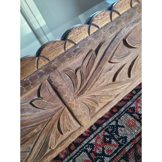 Late 20th Century Dauphine Harrison & Gil Vintage Hand Carved Indonesian Bohemian Teak Mirror For Sale - Image 5 of 9