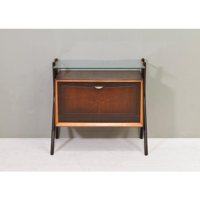 Wood Dry Bar Cabinet attributed to Vittorio Dassi, Italy, 1950s For Sale - Image 7 of 17