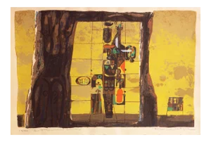'E Pluribus Unum' by Ross Wetzel, Modernist Silk Screen, Walt Disney, San Miguel De Allende