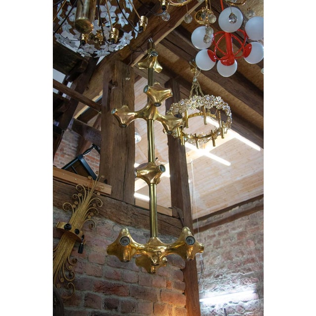 Golden Space Age Foyer Lighting Object from Cosack, 1970s, Germany For Sale - Image 11 of 12