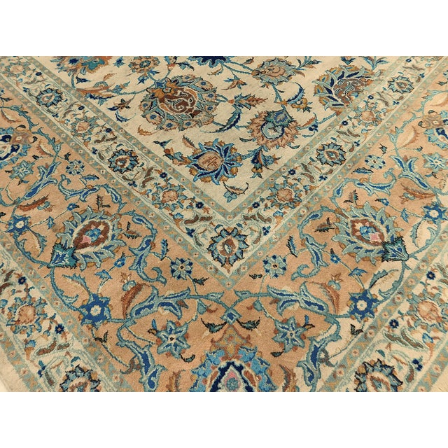 Distressed Vintage Persian Kashan Rug. 10'x 13'4" For Sale - Image 13 of 17