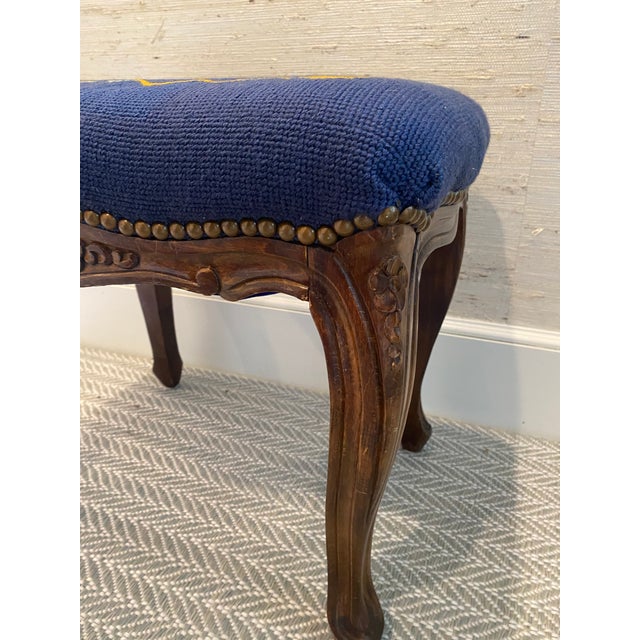 1980s Needlepoint Bench For Sale - Image 4 of 6