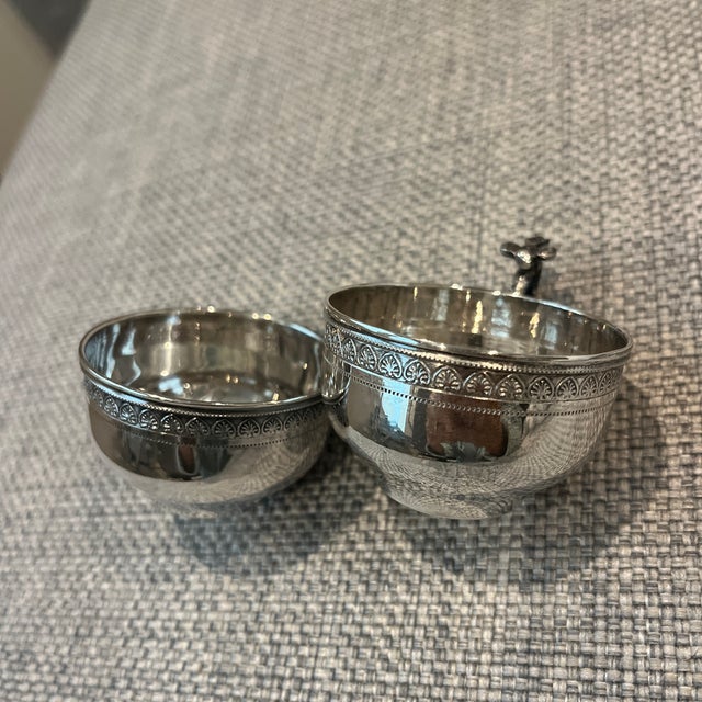 1990s Sterling Silver Mini Cups With Bird Handle - a Pair For Sale - Image 4 of 6