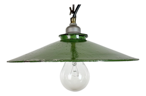 Industrial Green Enamel Light, 1950s