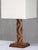 Wood French Art Deco Geometric Oak Table Lamp with Linen Shade, Late 1930s For Sale - Image 7 of 13