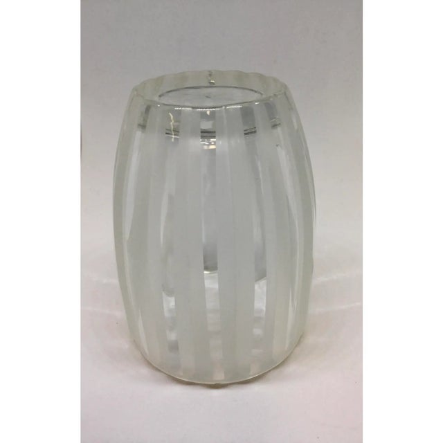 Glass Frosted & Clear Ribbed Crystal Bud Vase For Sale - Image 7 of 8