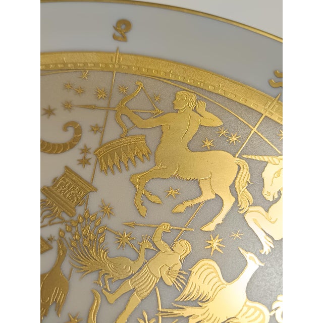 24 Karat Gold and White Porcelain Planisfero Celeste Wall Plate from Morbelli, Italy, 1970s For Sale - Image 11 of 13