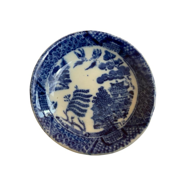 Set of 6 Antique E G & J E L. Blue Willow Butter Pats For Sale - Image 4 of 5