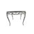 The table has a wrought iron structure with intricate decorative elements along the edge. The table legs are also made of...