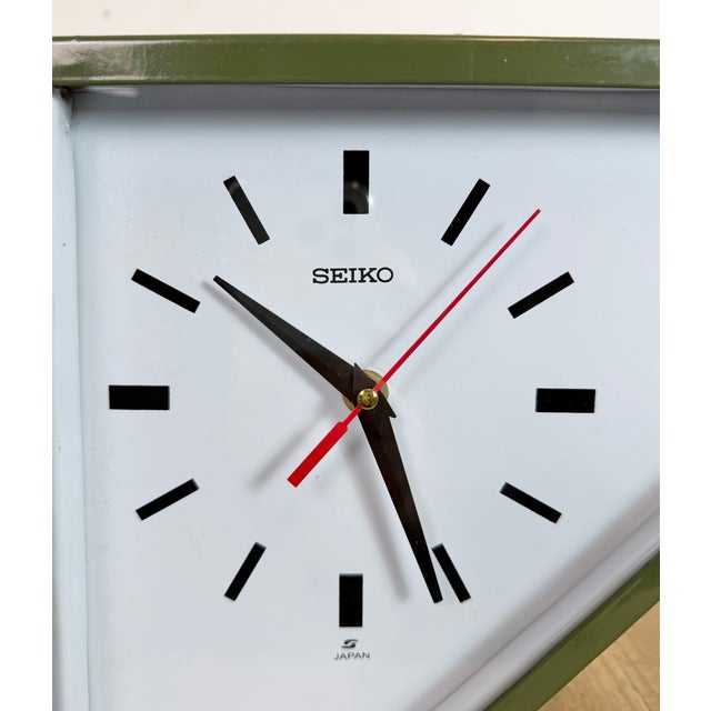 Vintage Green Ships Double-Sided Wall Clock from SEIKO, 1970s For Sale - Image 14 of 18