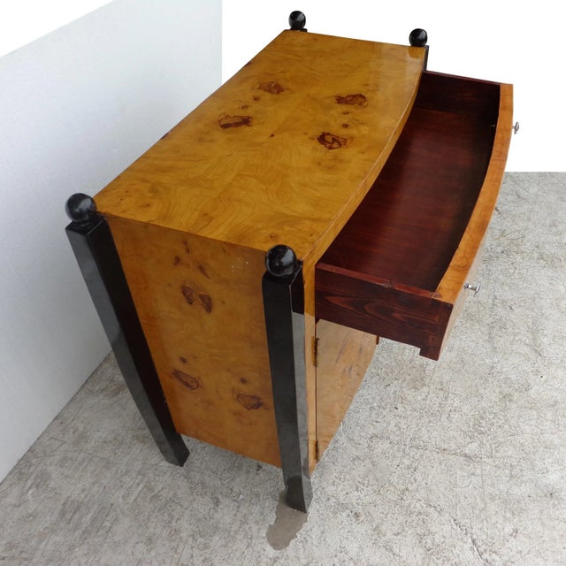 Art Deco Style Burl Cabinet Sideboard Server For Sale - Image 4 of 7