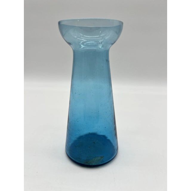 Glass Antique Blown Cobalt Blue Glass Hyacinth Vase, Bristol, England, Circa 1840's For Sale - Image 7 of 10