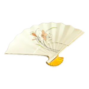 Japanese Yamaji Porcelain Fan Dish